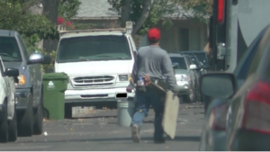 man leaving for work